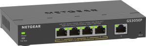 GS305EP Gigabit Smart Managed Plus Switch 5-Port PoE+ Standalone 5xRJ45 black managed