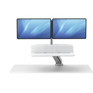 Lotus Rt Zit-sta Werkstation - Dubbele Monitor - White sit-stand work station dual white