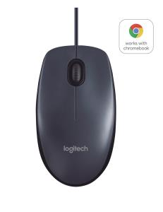 B100 Optical Mouse Black cable optical USB 800dpi black 2.4GHz