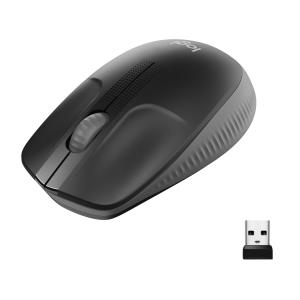M190 Full-Size Wireless Mouse Charcoal 3buttons optical USB 1000dpi anthracite