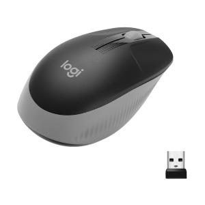 M190 Full-Size Wireless Mouse Mid Grey 3buttons silent USB 1000dpi grey