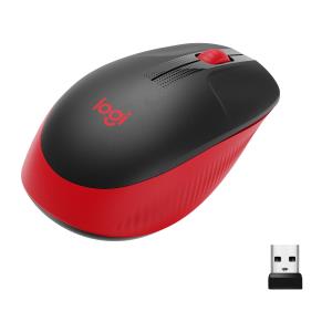M190 Full-size Wireless Mouse Red 910-005908 3Tbuttons USB