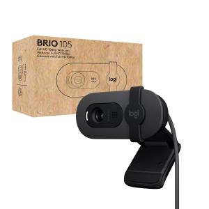 Brio 105 Webcam 960-001592 1080p microphone wired
