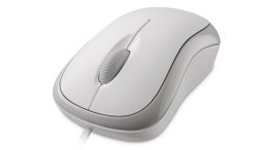 Basic Optical Mouse USB White P58-0058 3buttons wired ambidextrous