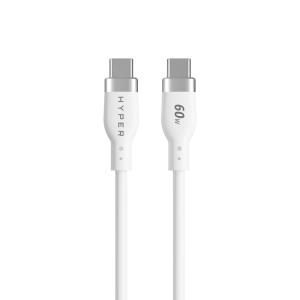 Silicone USB-c To USB-c 60w Charging Cable 1.5m - White 1.5m Hyper Juice white