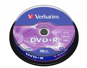 DVD+r Media 4.7GB 16x Matt Silver 10-pk With Spindle                                                 43498 spindle matt silver