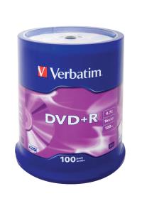 DVD+r Media 4.7GB 16x Matt Silver 100-pk With Spindle                                                43551 spindle matt silver