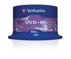 DVD+r Media 4.7GB 16x Matt Silver 50-pk With Spindle                                                 43550 spindle matt silver