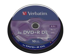 DVD+r Media 8.5GB 8x Double Layer Spindle 10-pk                                                      43666 spindle  matt silver