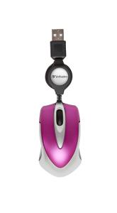 Go Mini Optical Travel Mouse Hot Pink                                                                2buttons ambidextrous cable pink
