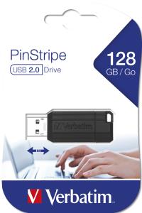 Pinstripe - 128GB USB Stick - USB 2.0 - Black 49071 10MB/s USB 2.0 black