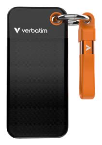 Pocket SSD with Keyring and Cable attachment - 1TB - USB 3.2 Gen 2 - Black/Orange 32193 USB 3.2 GEN 2 extern black-orange