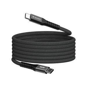 Sync & Charge USB-C to USB-C 60W Magnetic Cable - 120cm Black 31859 480Mbps 1.20m