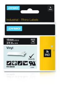 Rhino 19 Mm Vinyl White On Black vinyl tape 5,5m