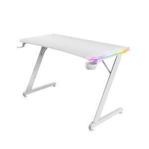 Gxt709 Luminus RGB Gaming Desk White 25328 Sturdy LED white