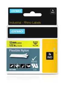 Rhinopro Coloured Label Yellow Flexible 12mm nylon tape 3,5m