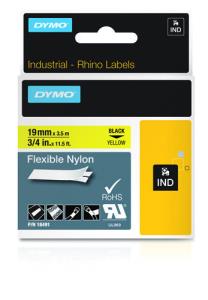 Rhinopro Coloured Label Yellow Flexible 19mm                                                         18491 tape 3,5m