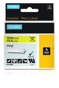 Rhino Vinyl Tape - 12mm - Black-on-Yellow tape 5,5m