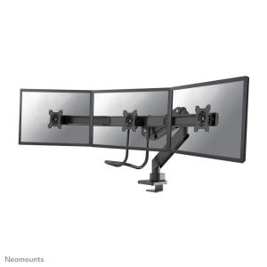 Full Motion Dual Desk Mount With Crossbar And Handle Height Adjustable Gas Spring- Black desk mount 6kg triple 17-24 black