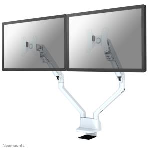 Neomounts Full Motion Desk Mount for 10-32in Monitor Screen Height Adjustable - White 8kg dual 10-32 white