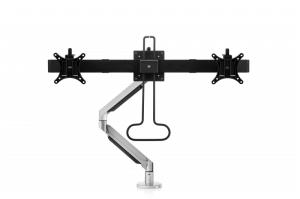 Monitor Arm Premium Office Dual Beam Clamp silver