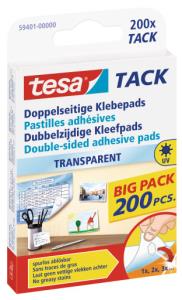 Tack Adhesive Pads 200pack Clear (200) transparent 200piece double-sided