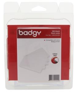 Badgy PVC Cards x100 Thick (30mil/0.76 mm) CBGC0030W 30mil 0,76mm blank
