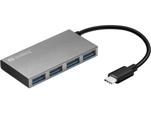 USB-C to 4 xUSB 3.0 Pocket Hub 136-20 silver