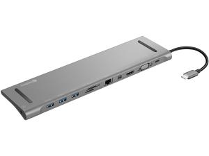 Docking Station USB-C - Dual 4K - USB-C / HDMI / DP / VGA / 3 x USB 3.0 / RJ45 / SD card reader - 87W USB Power Delivery 136-23