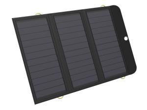 Solar Charger 21W 2xUSB+USB-C 420-55 black