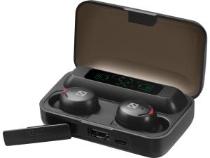Earbuds + Powerbank - stereo - Bluetooth - Black  126-38 black in-ear
