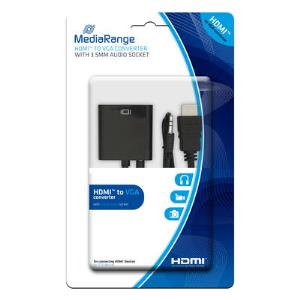 Hdmi To Vga Converter With 3.5mm Audio Socket Black MRCS167 3.5mm audio connection black