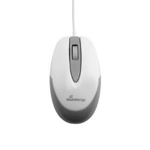 Optical Mouse With Cable - Mros214 optical 1000dpi white-grey